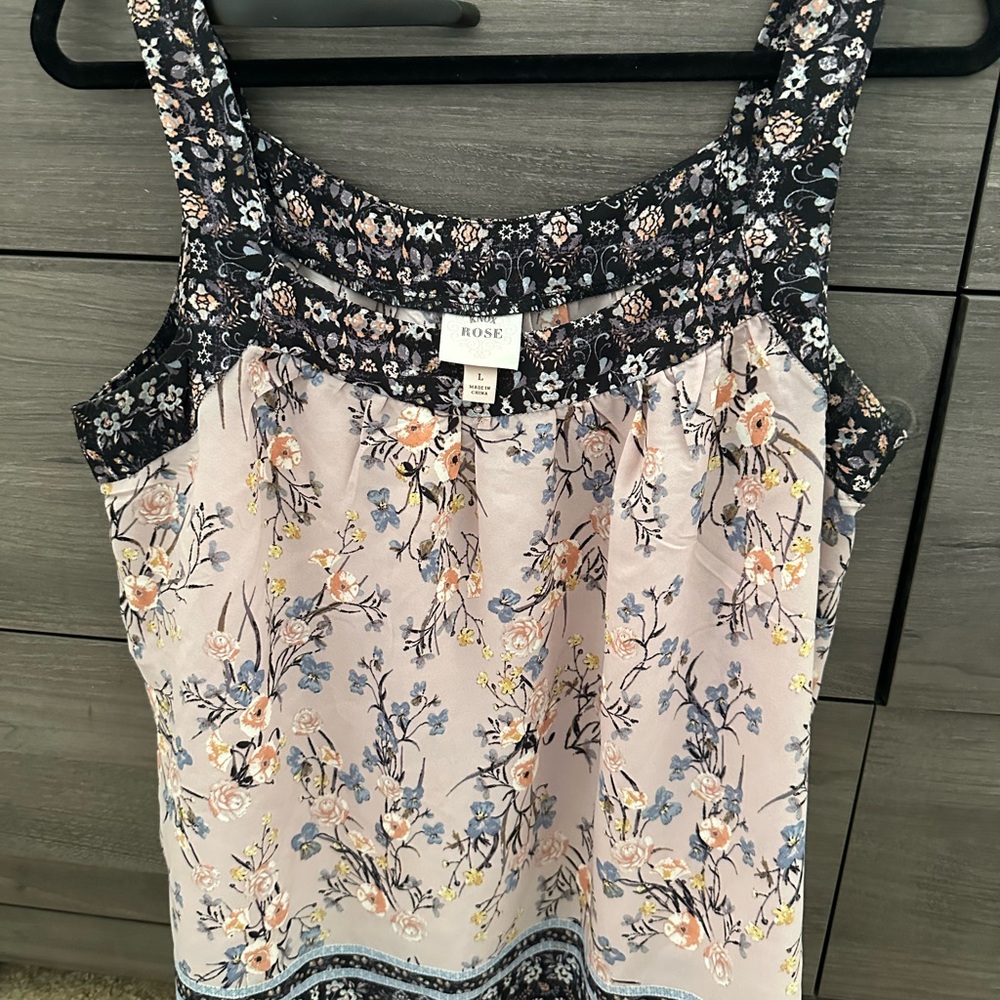 Knox Rose Multicolored Smocked Sleeveless Tank Top